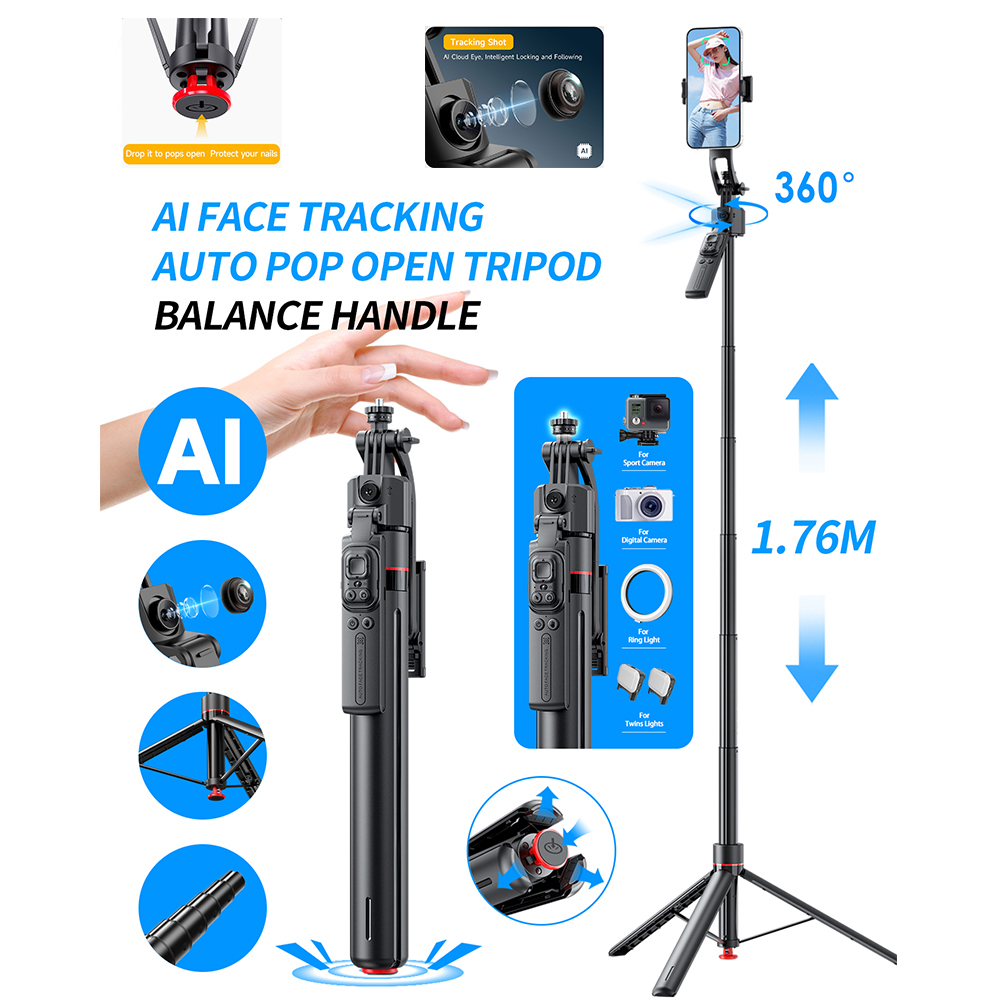 AI 짐벌 삼각대 점핑 셀카봉 360 °   스마트폰용 - Photography Basics 리뷰 및 가격