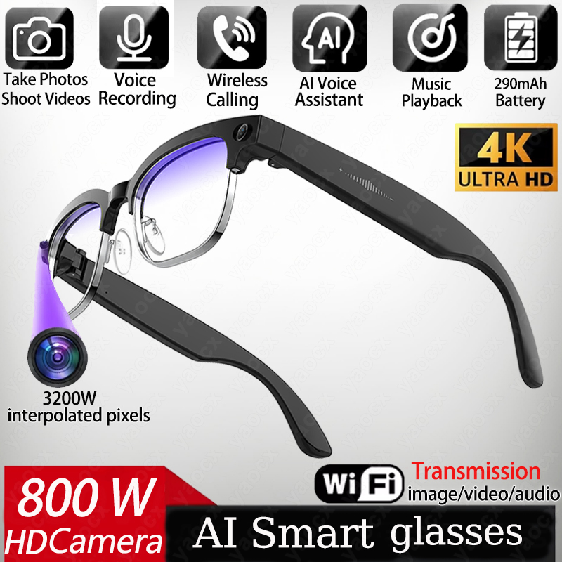 4K 스마트 AI 안경 8MP 카메라 비디오 녹화 사진 - Photography Japanese 리뷰 및 가격