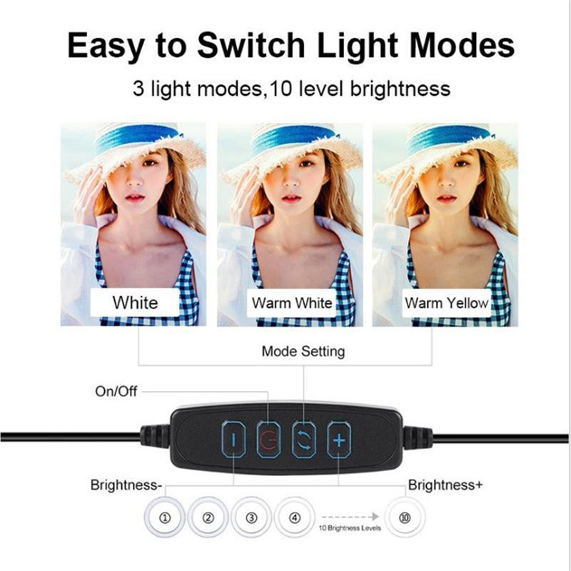 조광 가능한 LED 링 라이트, 전문 USB 셀카 램프 - Photography Videos Free 리뷰 및 가격